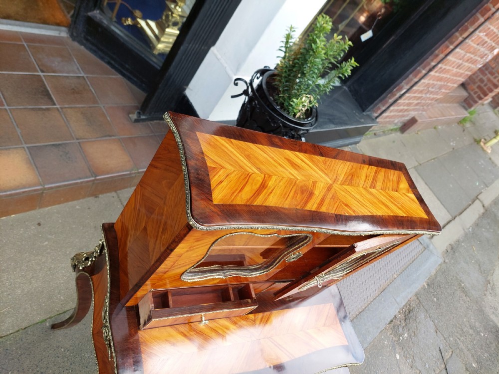 19thC French Tulipwood and Rosewood Bonheur Du Jour  View V