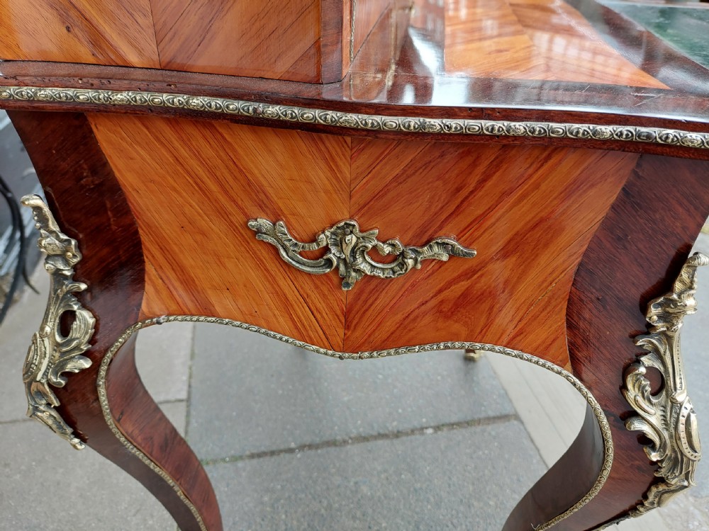 19thC French Tulipwood and Rosewood Bonheur Du Jour  View VIII