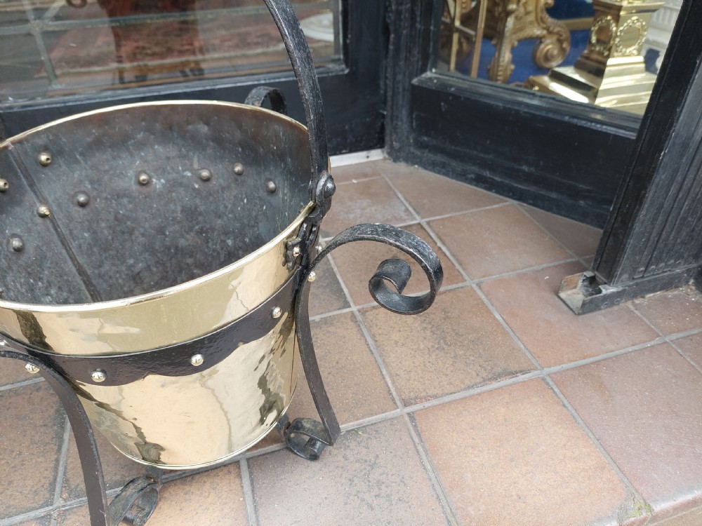 Arts and Crafts Brass and Wrought Iron Planter View III