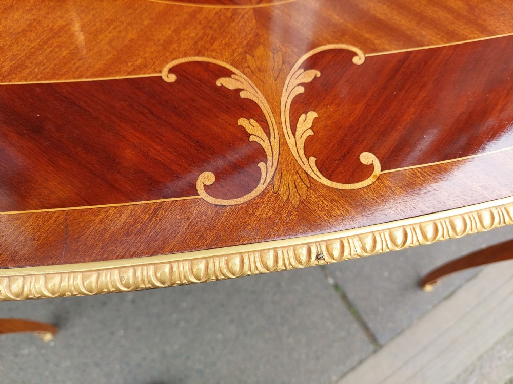 Early 20thC French Kingwood and Sycamore Floral Marquetry Writing Table View VII