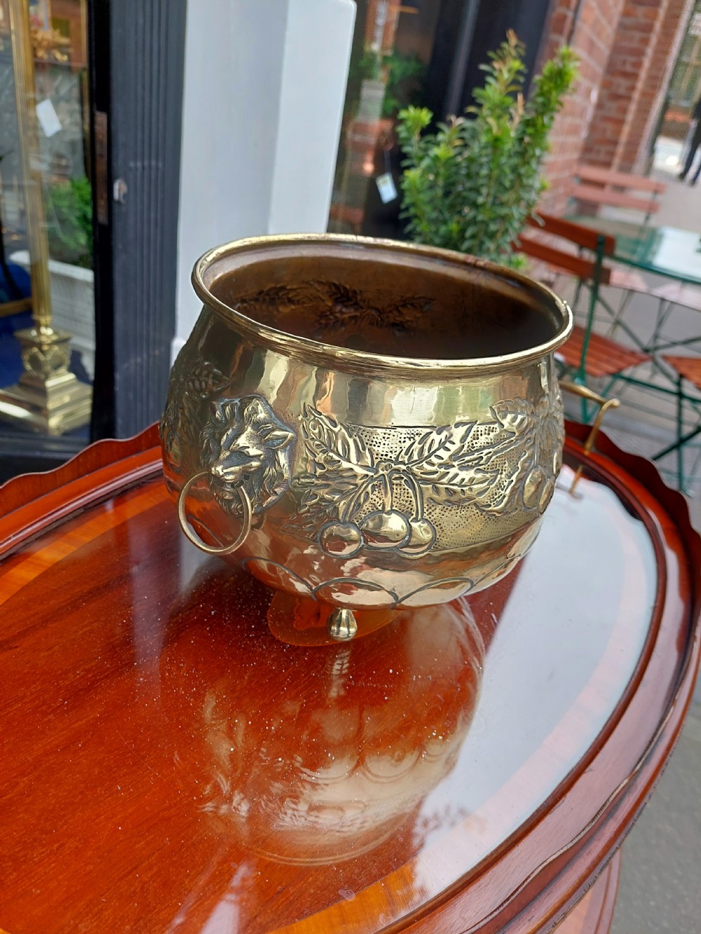 Victorian Brass Jardiniere Planter View IV