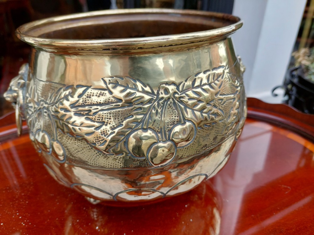 Victorian Brass Jardiniere Planter View V
