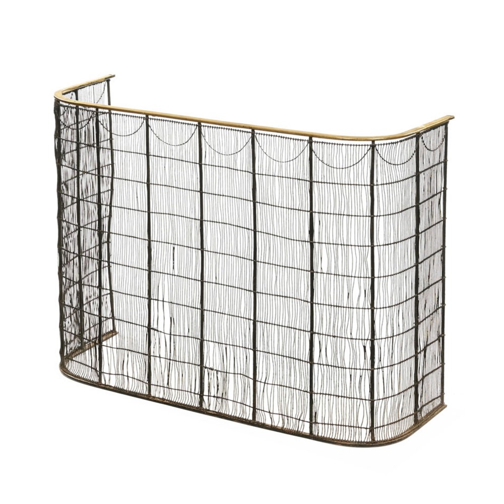 19thC Brass and Metal Wire Nursery Fireguard 