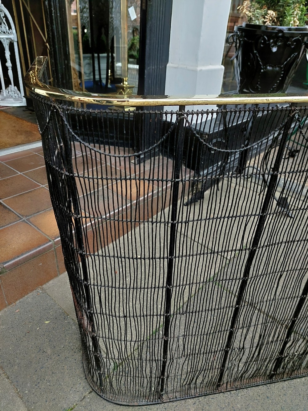 19thC Brass and Metal Wire Nursery Fireguard  View VI