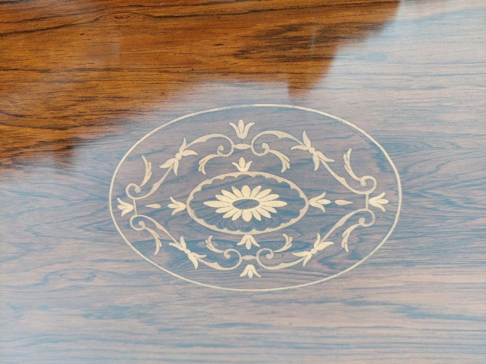 Edwardian Rosewood Hall Window Table View IV