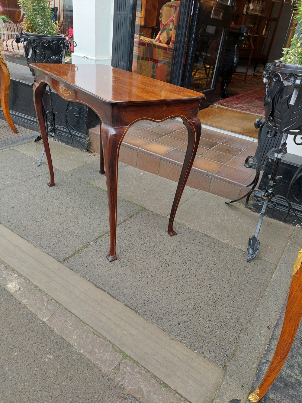 Edwardian Rosewood Hall Window Table View VI
