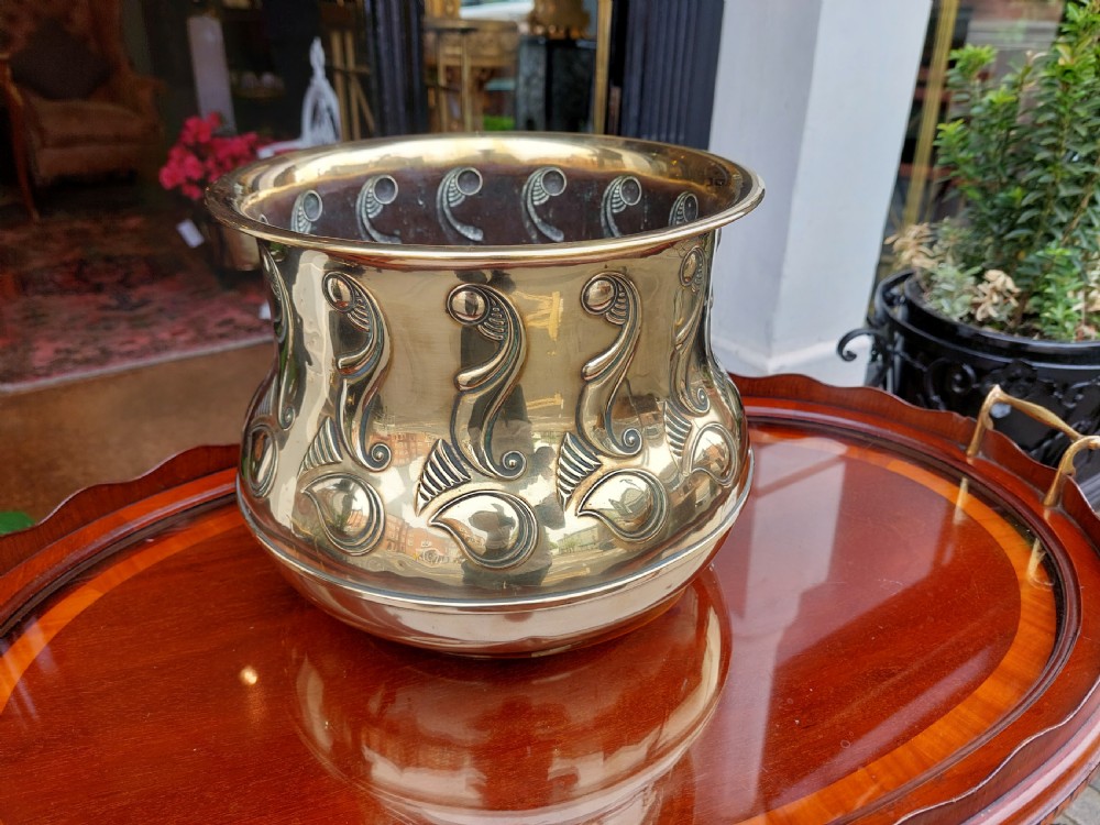 Art Nouveau Brass Planter Jardiniere View IV