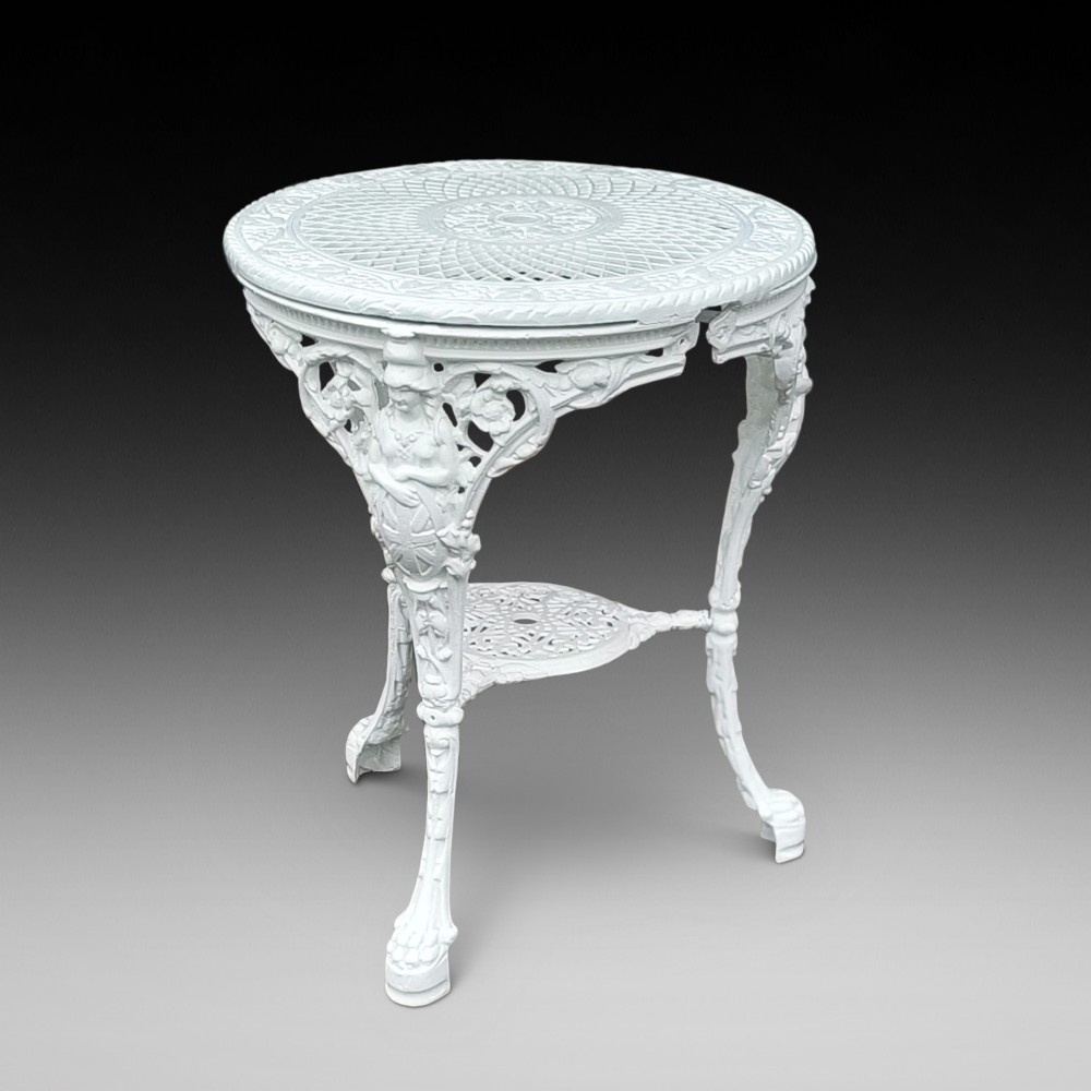 Victorian Painted Cast Iron Circular Pub Garden Table