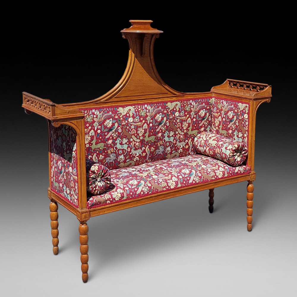 Late 19thC Arts and Crafts Oak Window Seat