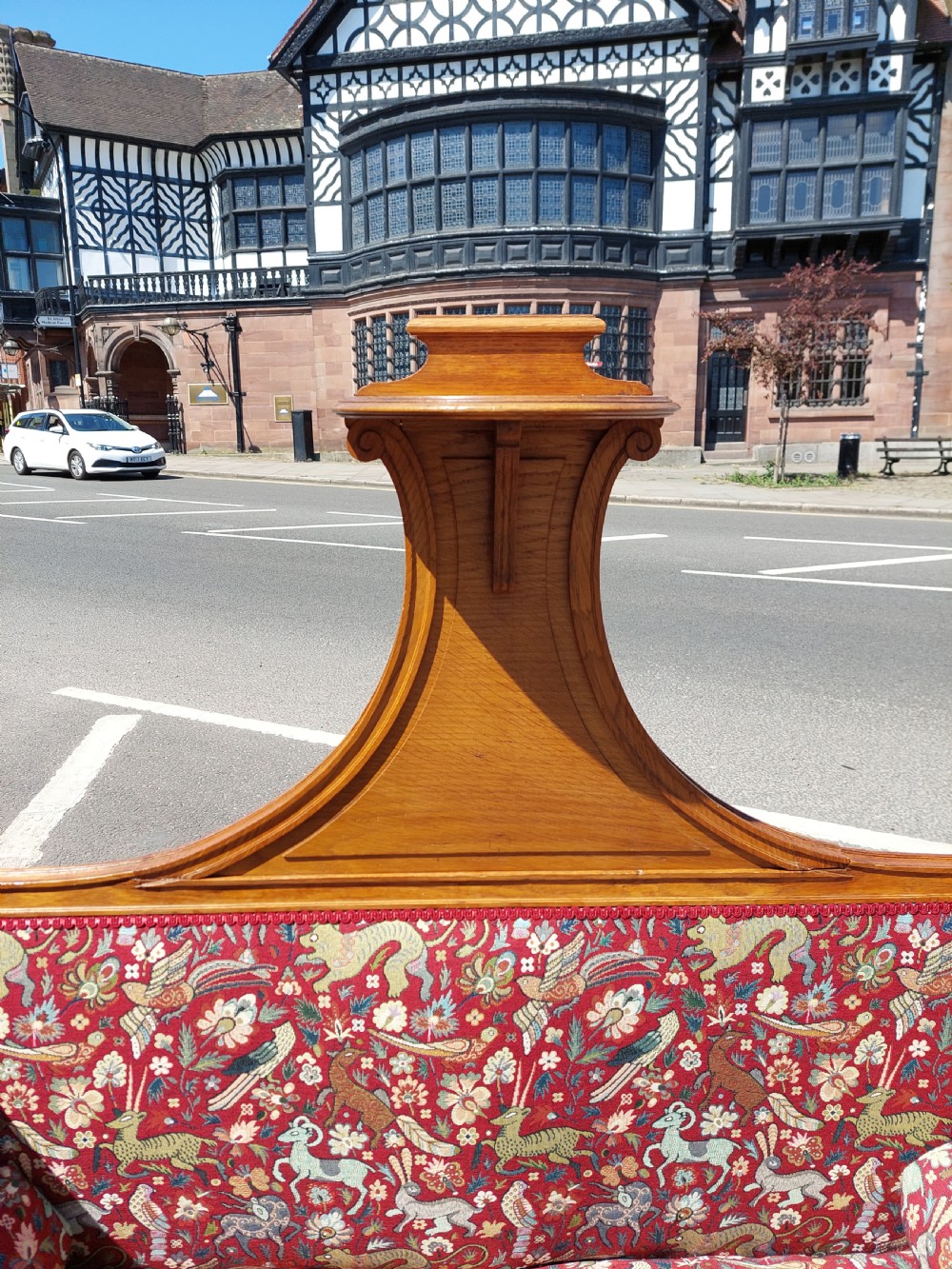 Late 19thC Arts and Crafts Oak Window Seat View III
