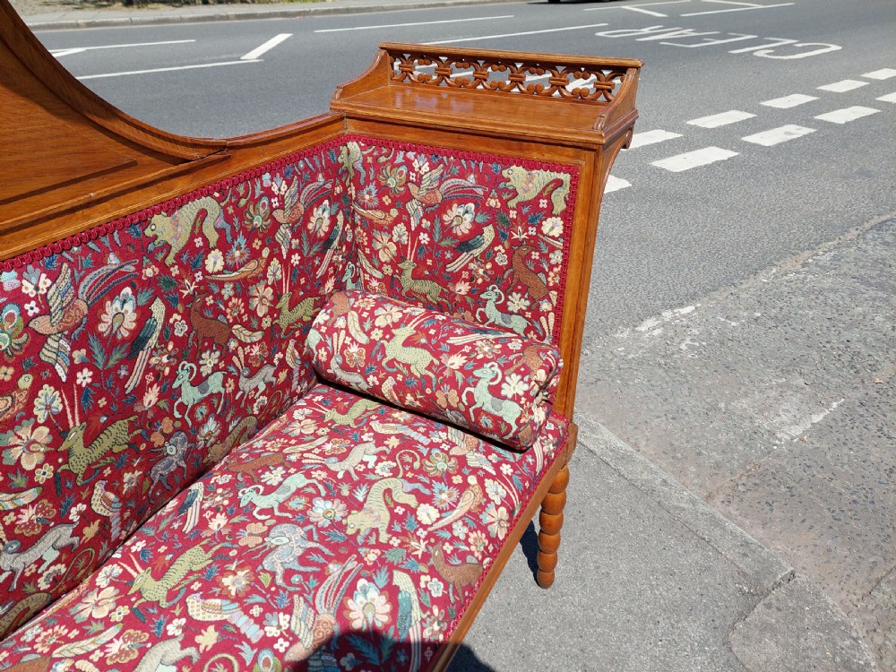 Late 19thC Arts and Crafts Oak Window Seat View IV