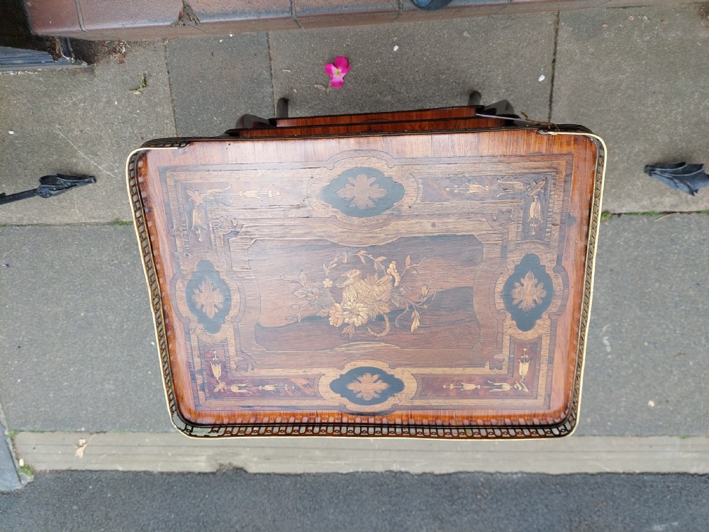 Late Victorian Marquetry Whatnot Stand View II