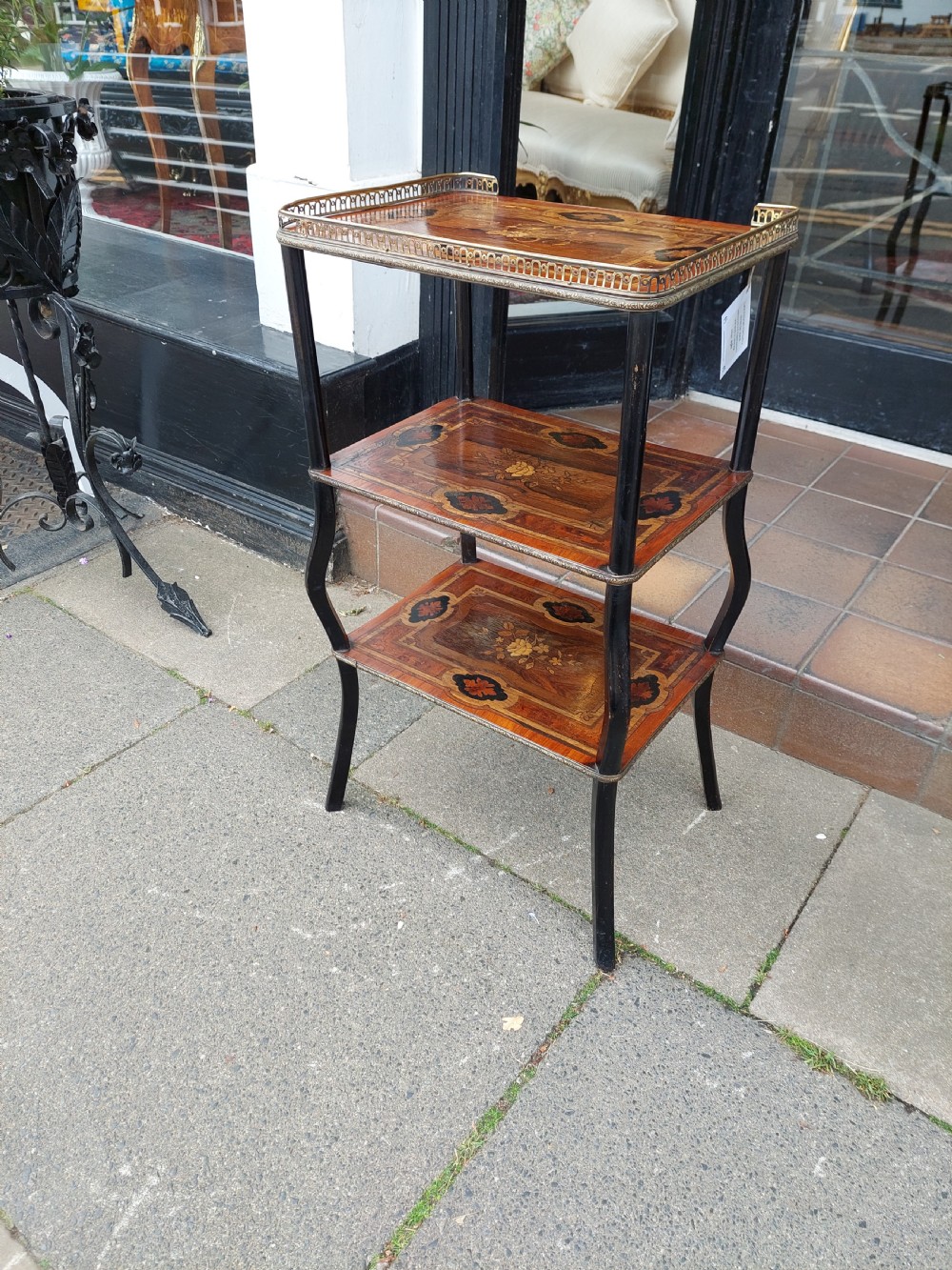 Late Victorian Marquetry Whatnot Stand View IV