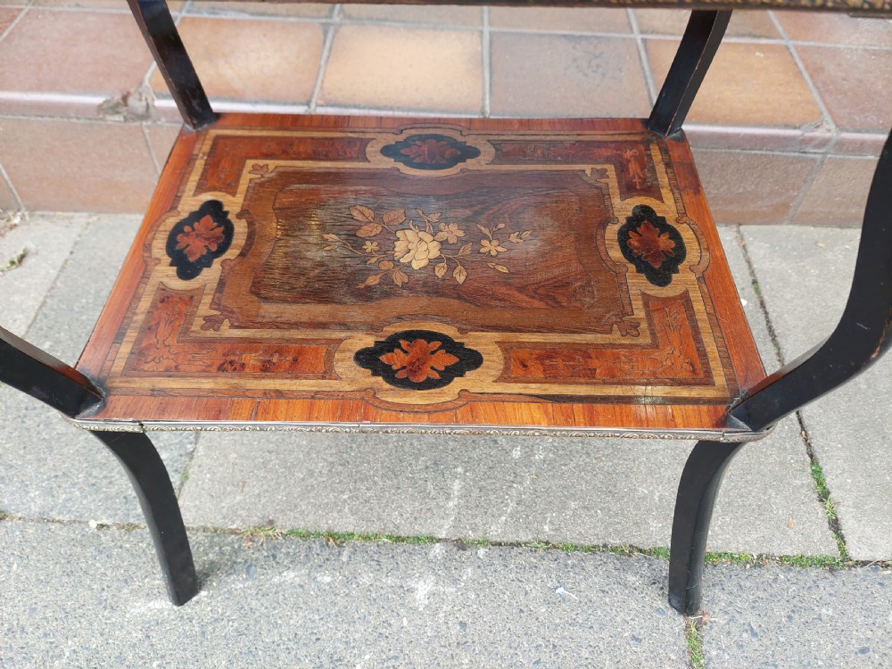 Late Victorian Marquetry Whatnot Stand View V