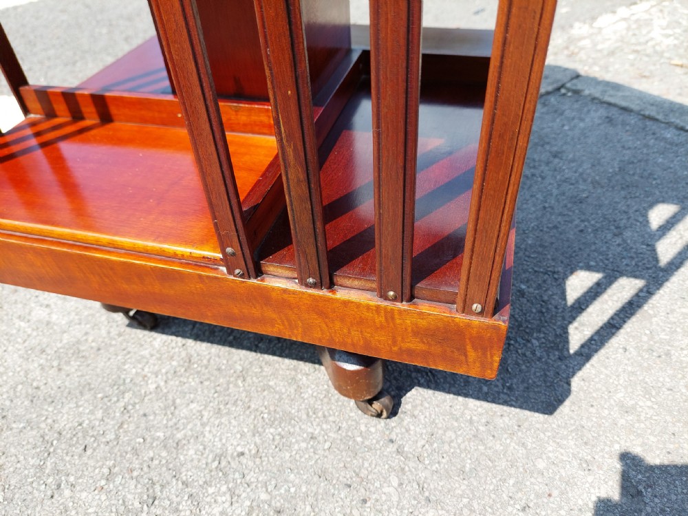Edwardian Mahogany Inlaid Revolving Bookcase View VIII