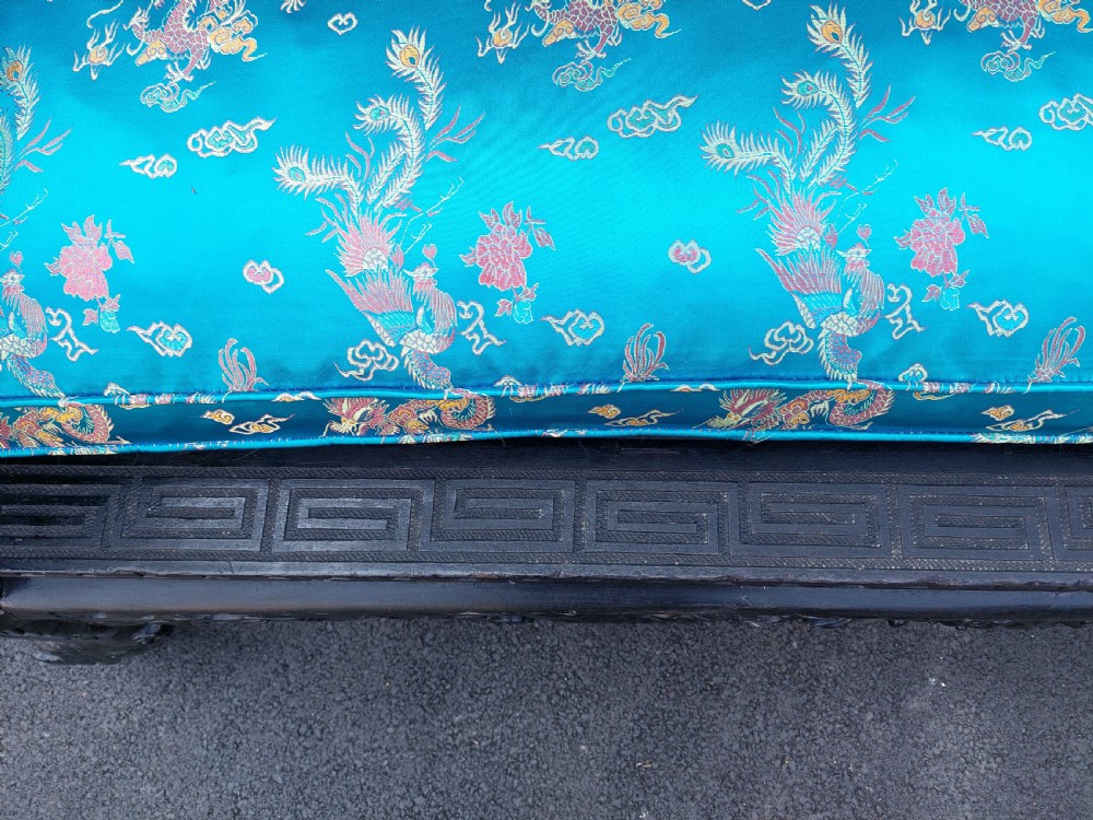 Large Chinese Carved Hard Wood Hall Bench View VII