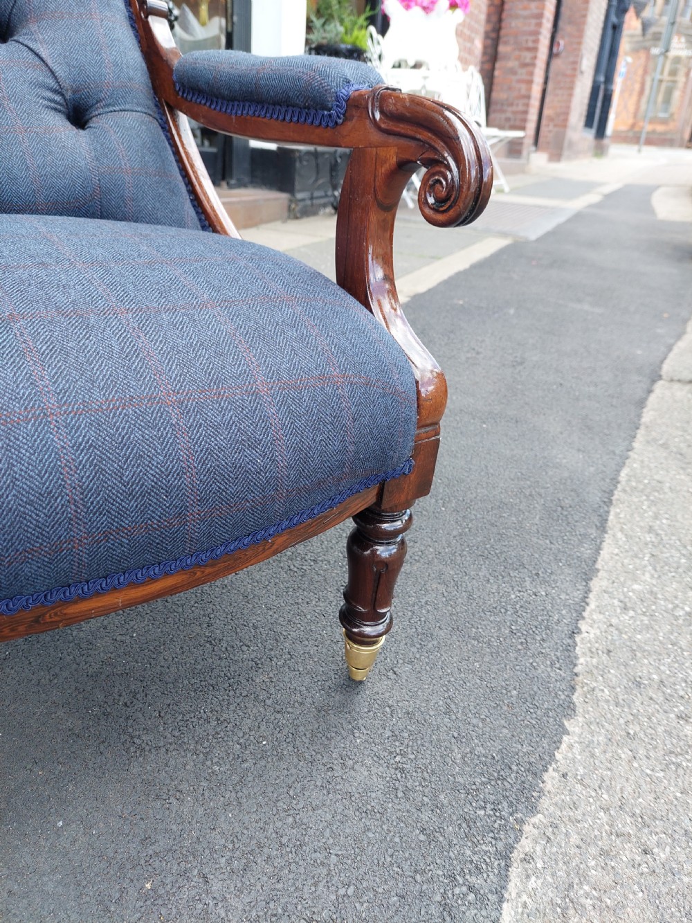 William IV Rosewood Easy Arm Chair View IV