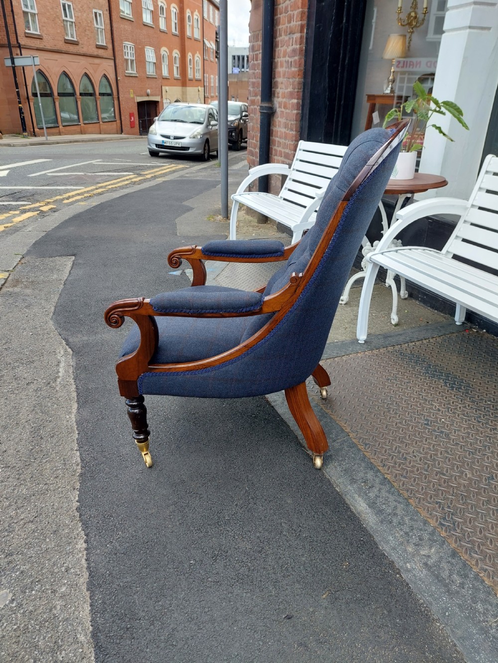 William IV Rosewood Easy Arm Chair View VIII