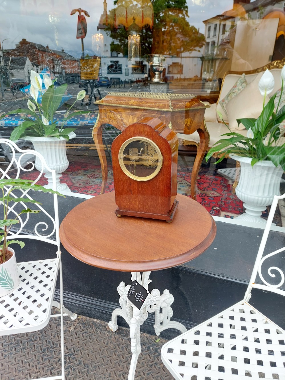 Early 20thC Mahogany and Boxwood Inlaid Mantel Clock View VI