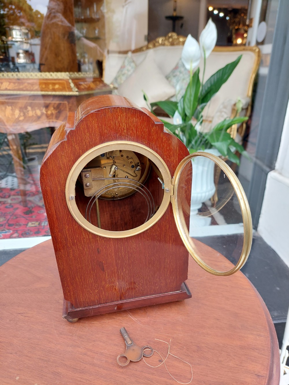 Early 20thC Mahogany and Boxwood Inlaid Mantel Clock View VII