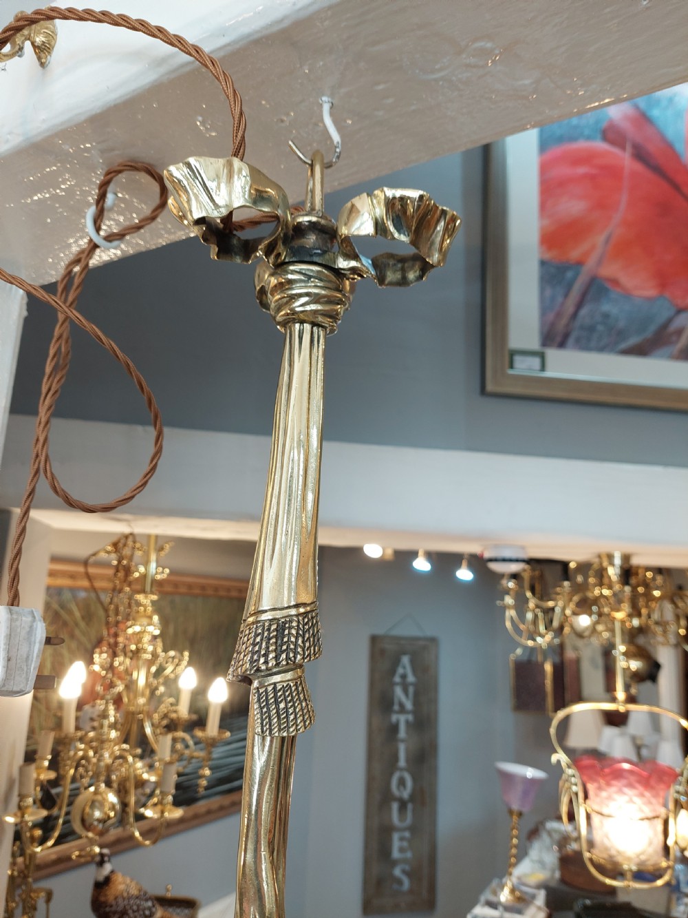 Late 19thC French Brass Wheel Chandelier View IV