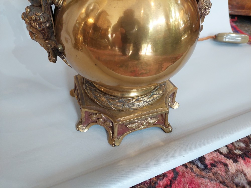 Pair of Early 20thC Brass Table Lamps View II