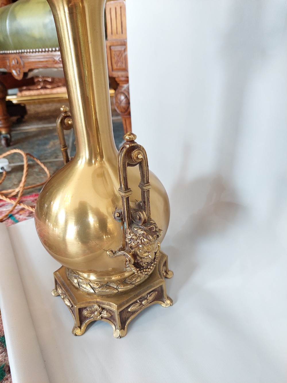 Pair of Early 20thC Brass Table Lamps View III