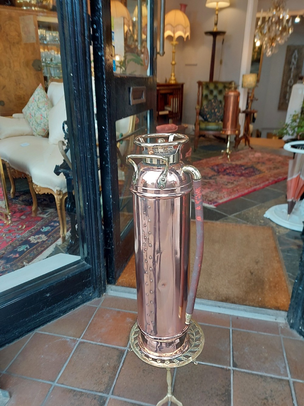 1920's Empire Brass Fire Extinguisher, by John Kerr & Co. Manchester View VI