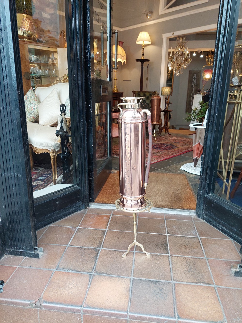 1920's Empire Brass Fire Extinguisher, by John Kerr & Co. Manchester View VII