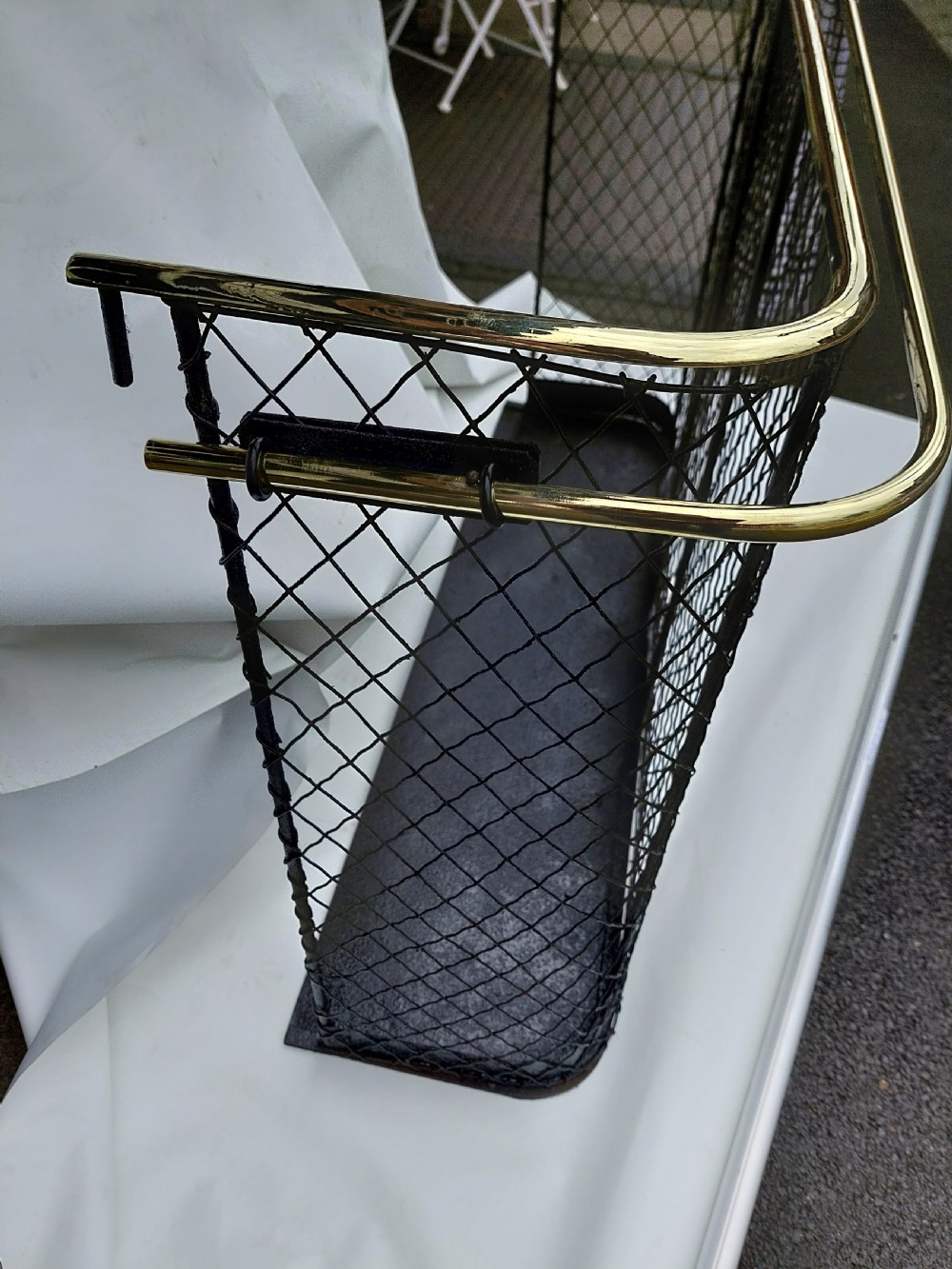 Victorian and brass and mesh nursery spark guard  View III
