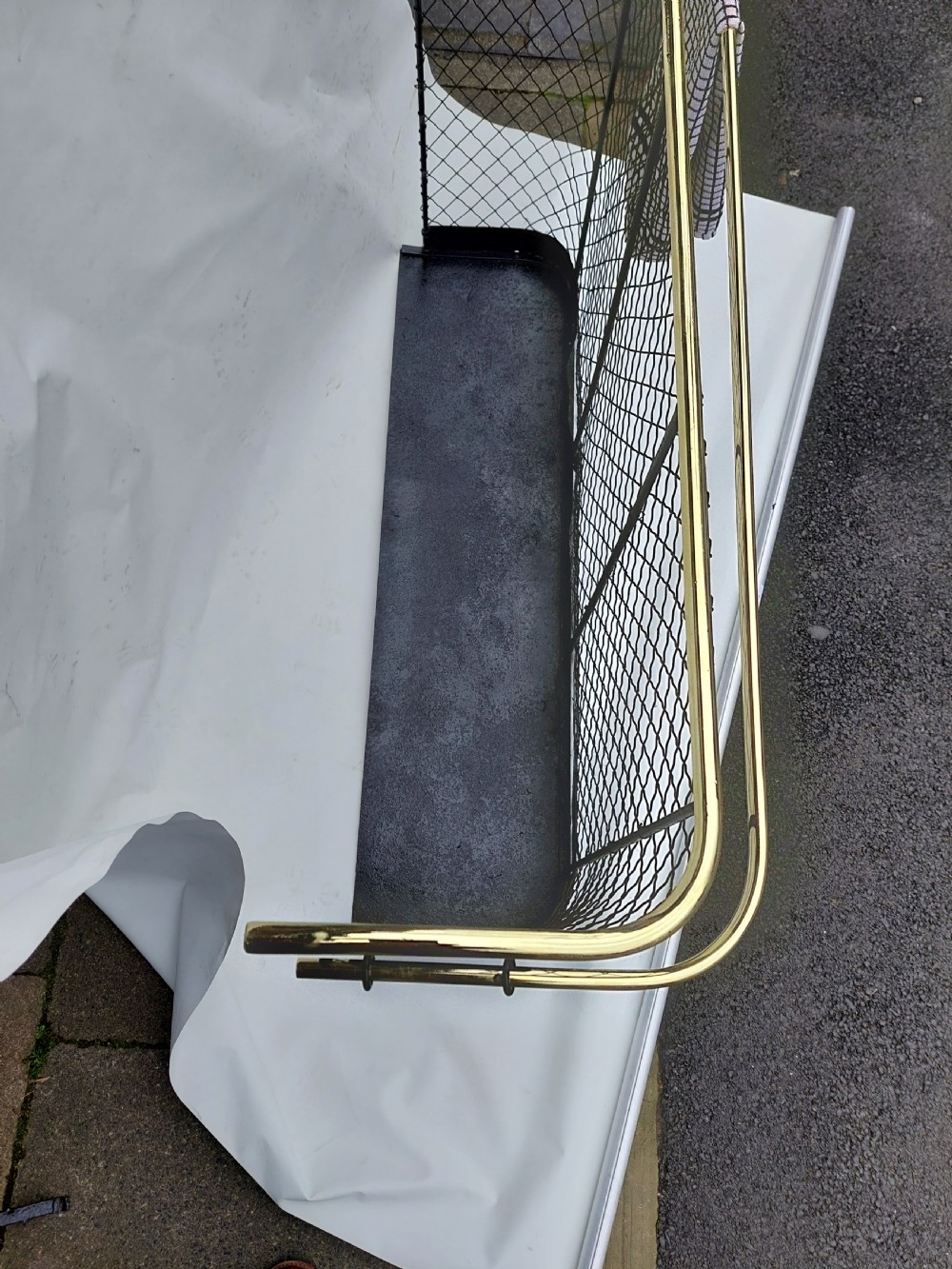 Victorian and brass and mesh nursery spark guard  View IV