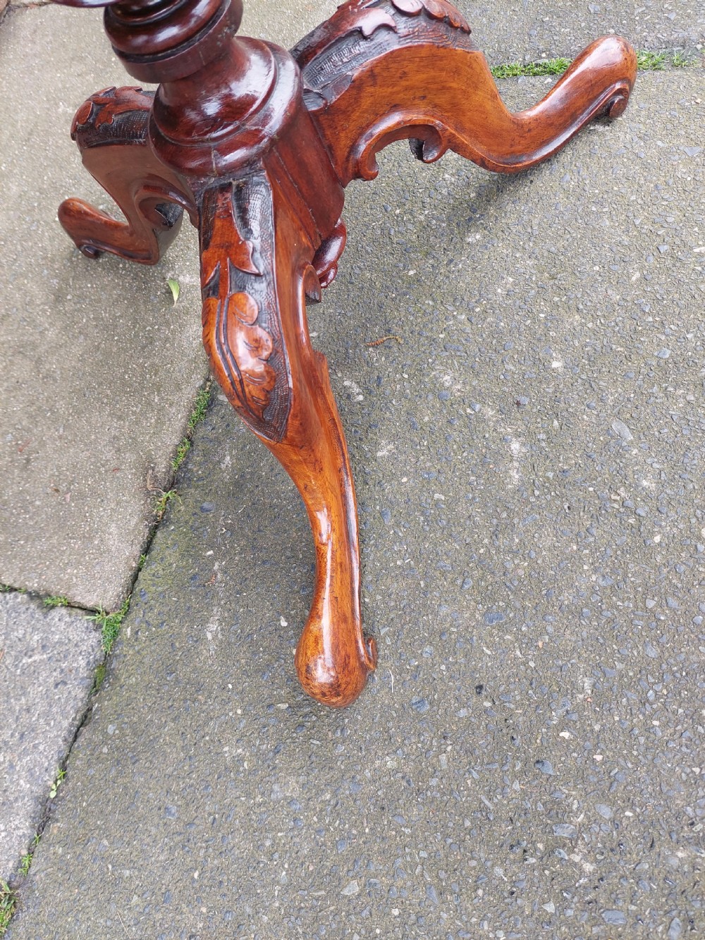 Victorian Walnut Tripod Occasional Table View IV