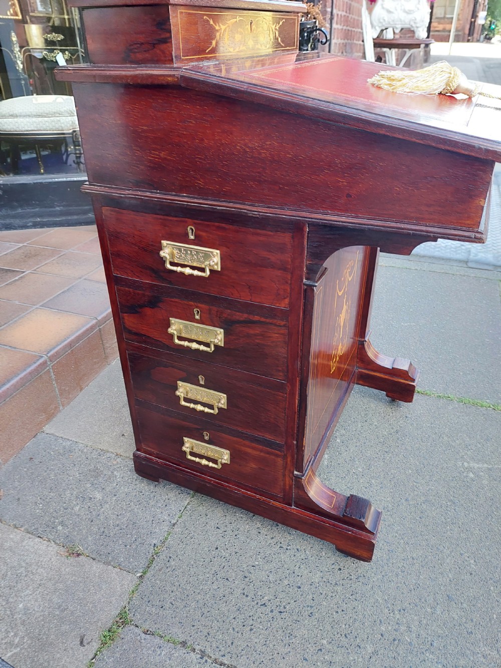Victorian Rosewood Davenport View XII
