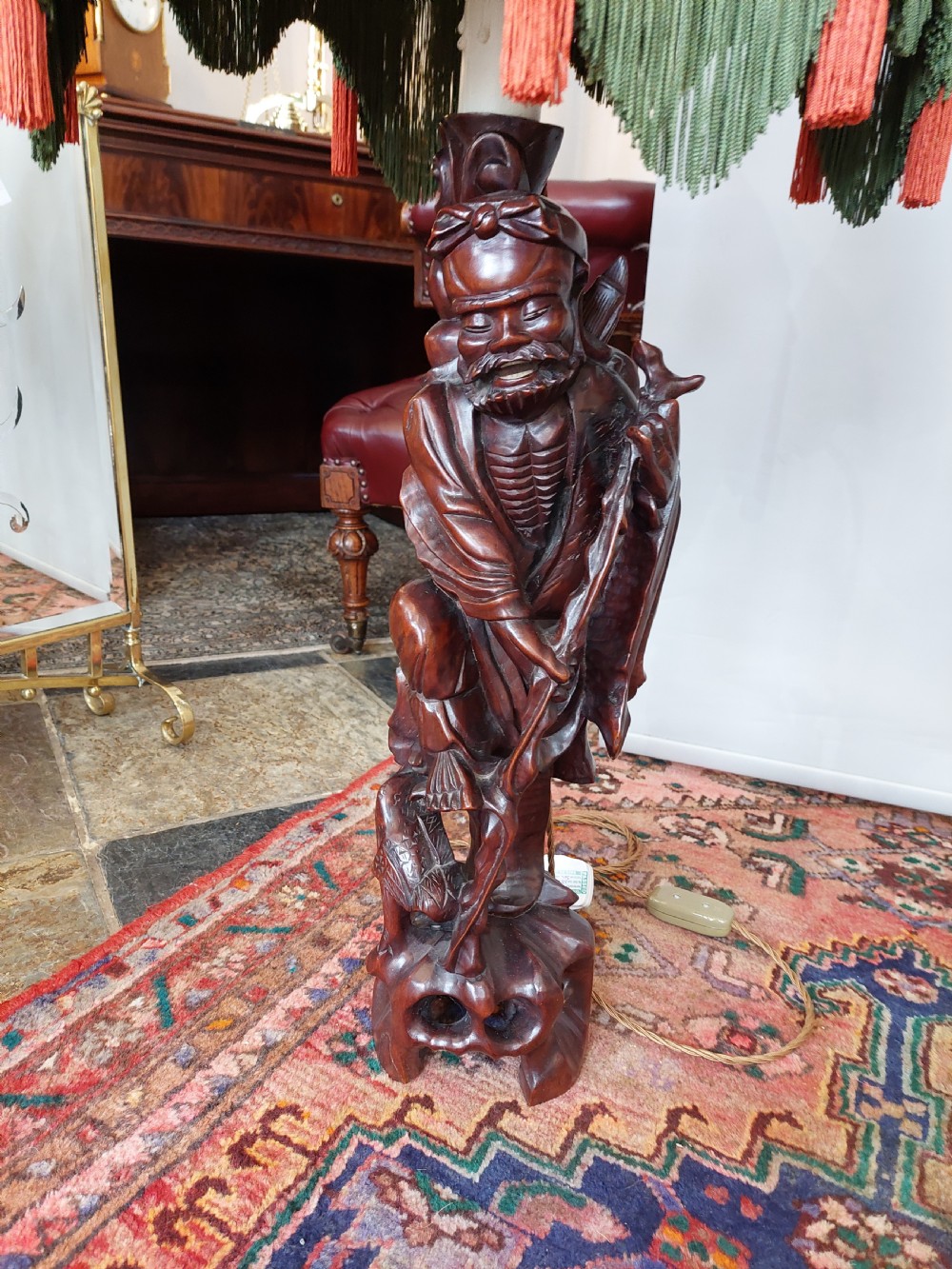 Pair of Chinese Carved Rootwood Figural Lamp Bases View V