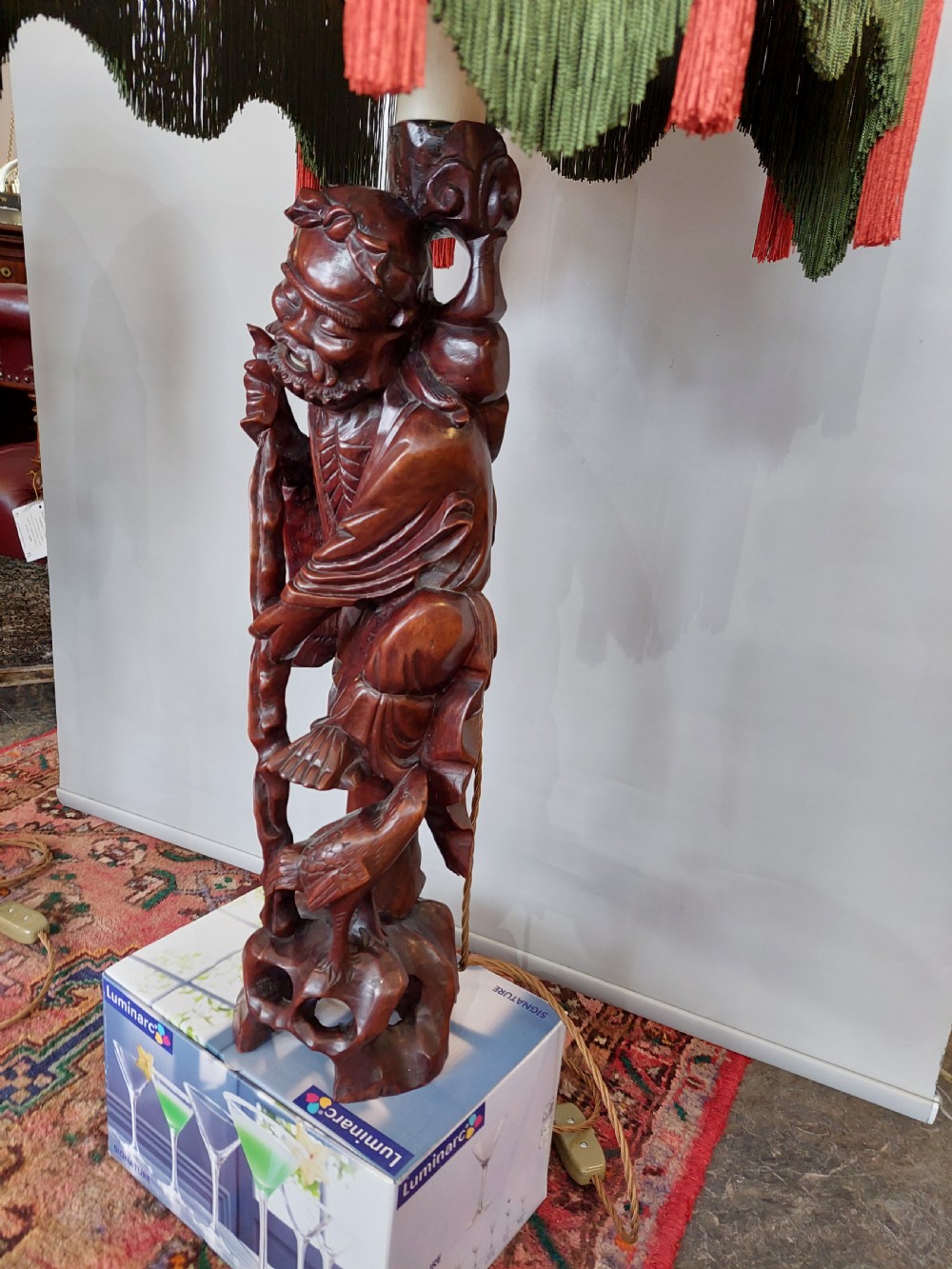 Pair of Chinese Carved Rootwood Figural Lamp Bases View VI