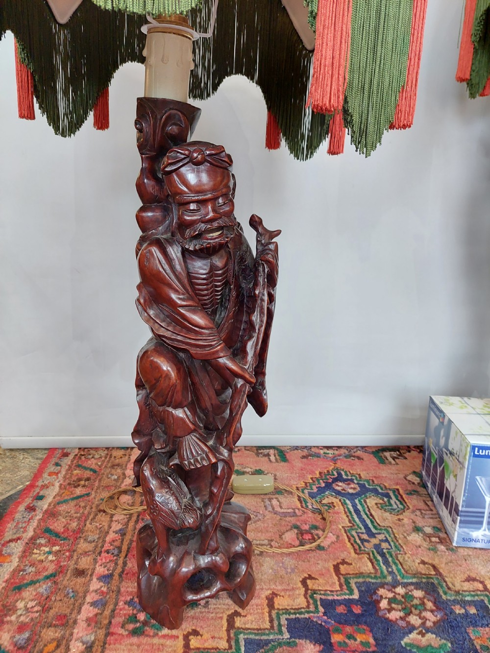Pair of Chinese Carved Rootwood Figural Lamp Bases View VII
