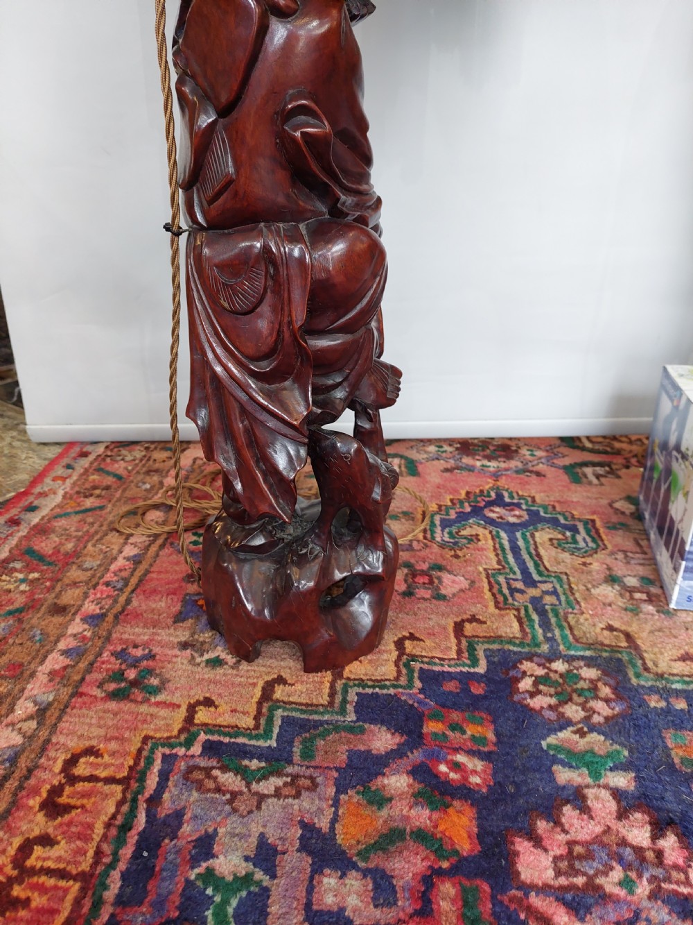Pair of Chinese Carved Rootwood Figural Lamp Bases View XI