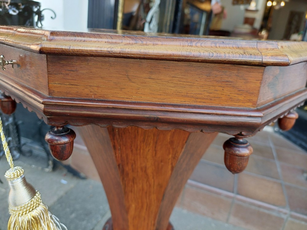 Victorian Rosewood Octagonal Needlework Table View V