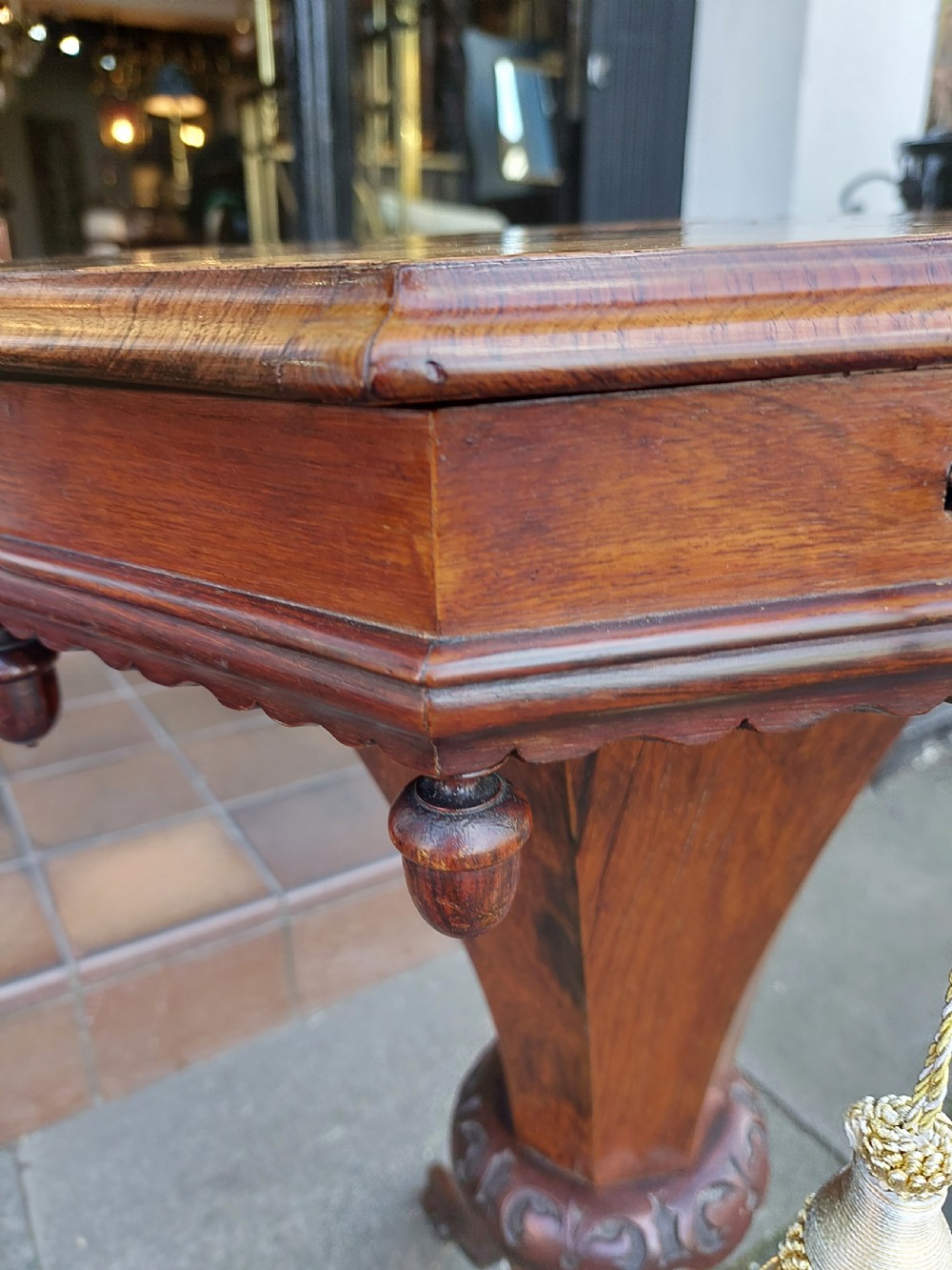 Victorian Rosewood Octagonal Needlework Table View VIII