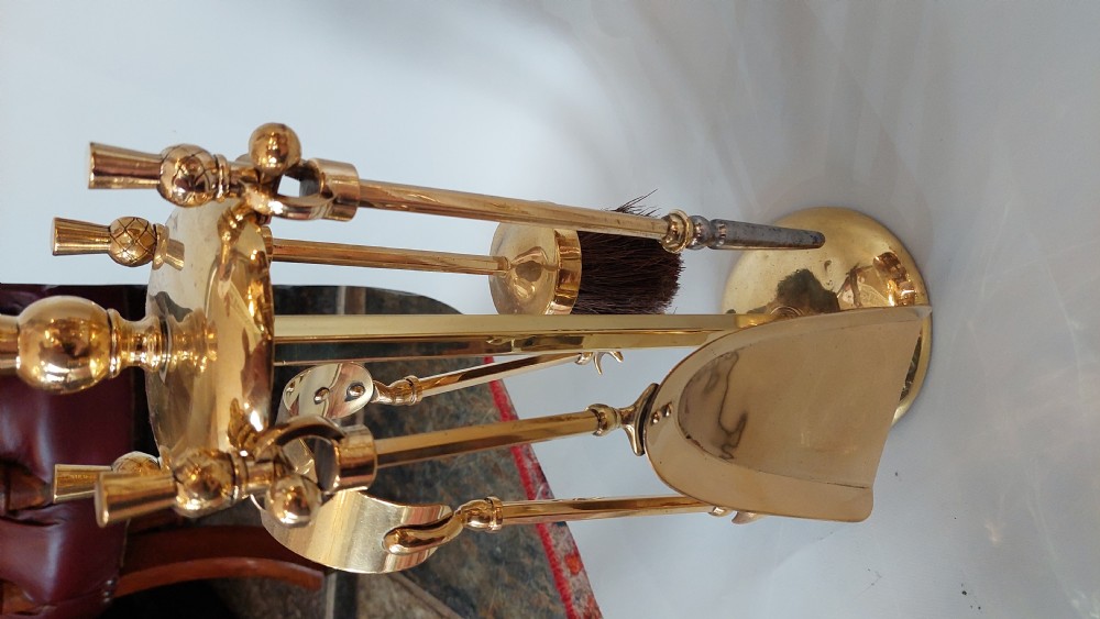 Edwardian Brass Fireside Tool Set View III