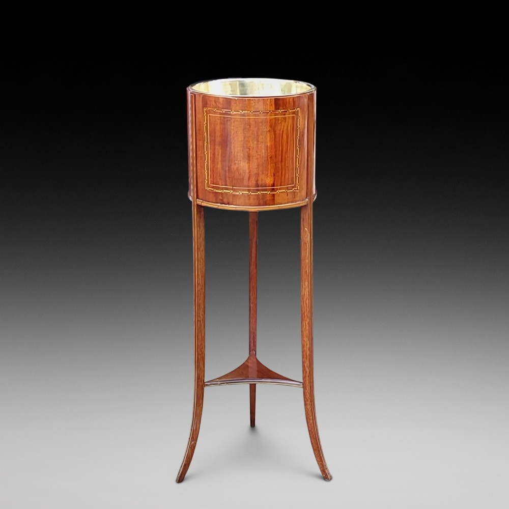 Edwardian Mahogany and Inlaid Jardiniere Stand
