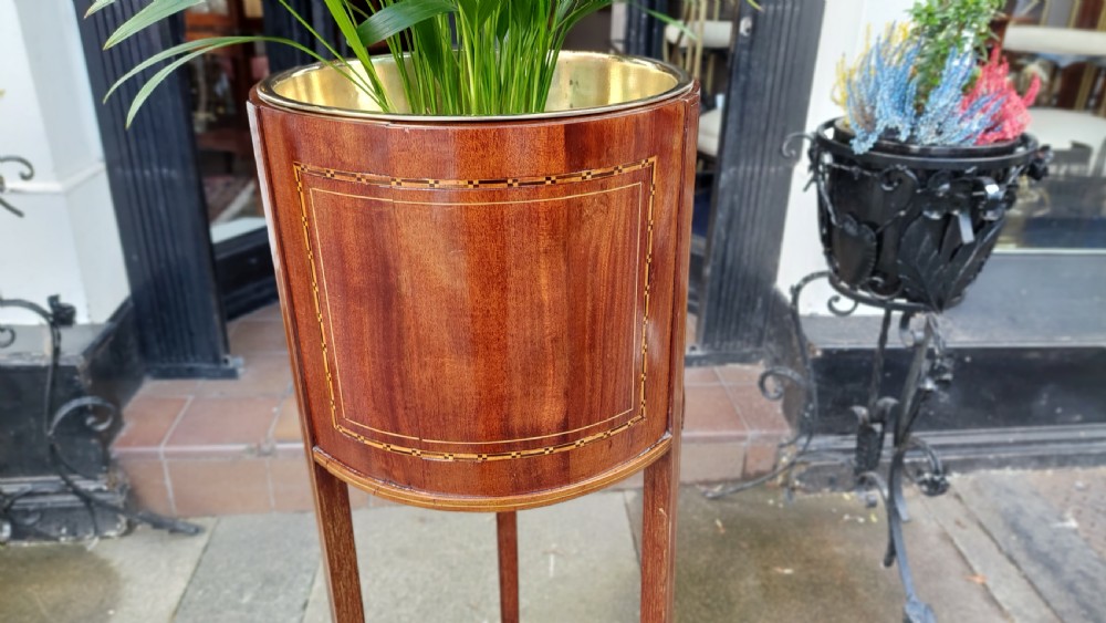 Edwardian Mahogany and Inlaid Jardiniere Stand View III