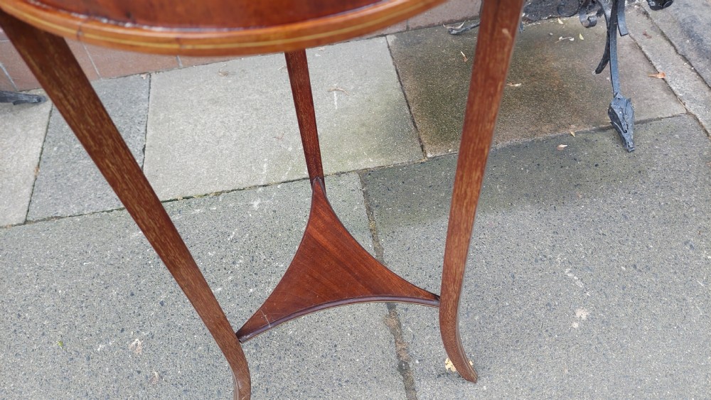 Edwardian Mahogany and Inlaid Jardiniere Stand View IV