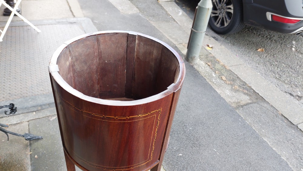 Edwardian Mahogany and Inlaid Jardiniere Stand View VIII