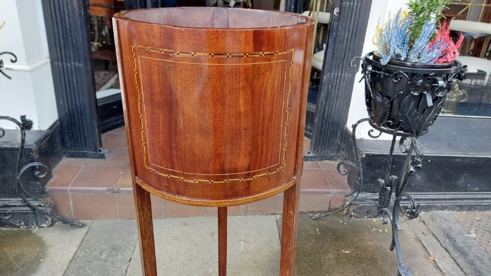Edwardian Mahogany and Inlaid Jardiniere Stand View X