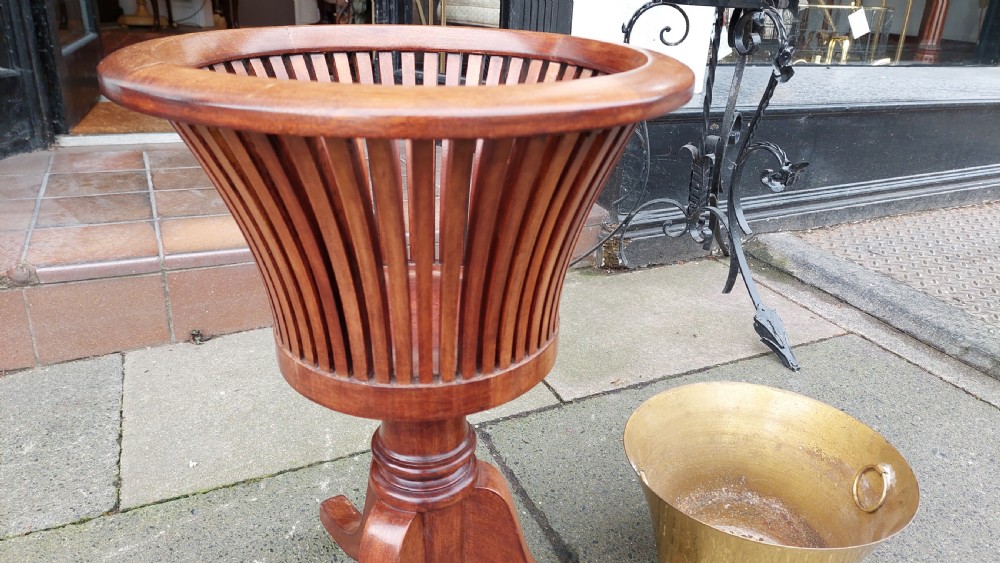 Edwardian Fretted Mahogany Plant Stand View VI