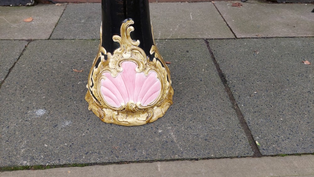 Victorian Staffordshire Pottery Jardiniere on Majolica Stand View III