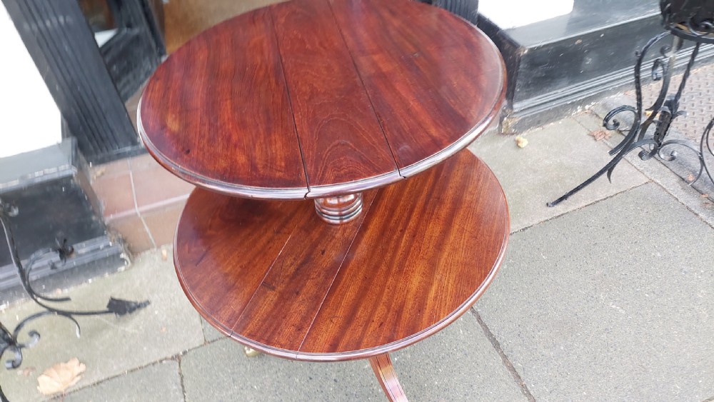 Late George III Mahogany Folding Dumb Waiter View IV
