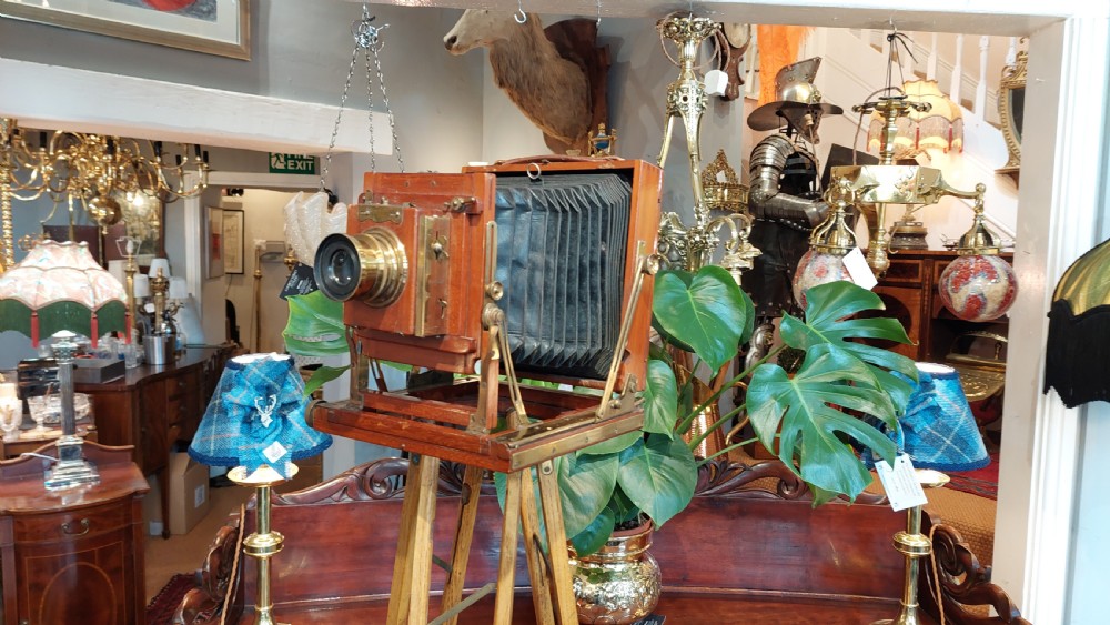 Edwardian Camera on Tripod Stand View III
