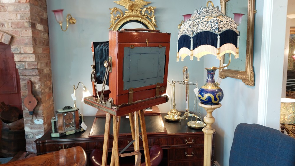 Edwardian Camera on Tripod Stand View XII